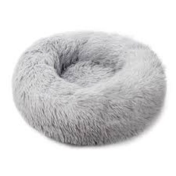 Marshmallow Donut Cat Pet Bed Light Grey XL